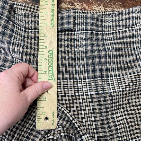 Akris Punto Tan & Black‎ Glen Check Plaid Cuffed Trouser Pants Size 8 - Picture 7 of 8